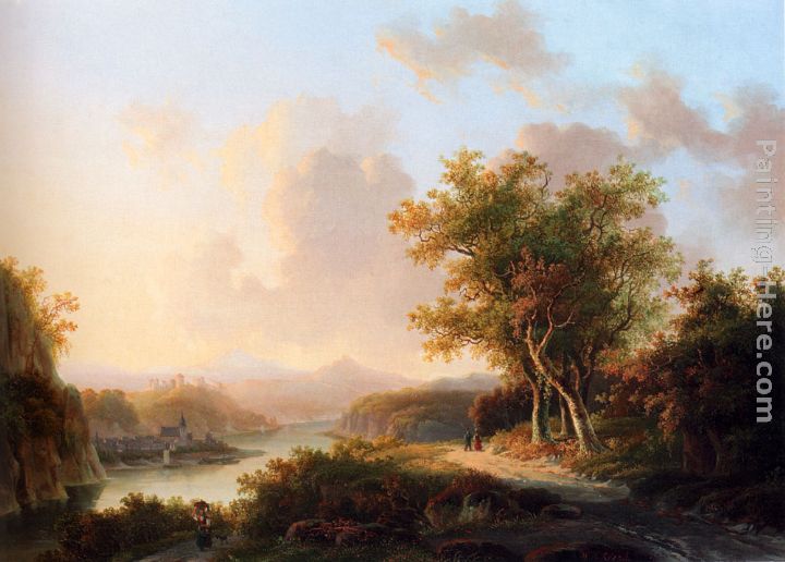 A Rhenish Summer Landscape painting - Willem De Klerk A Rhenish Summer Landscape art painting